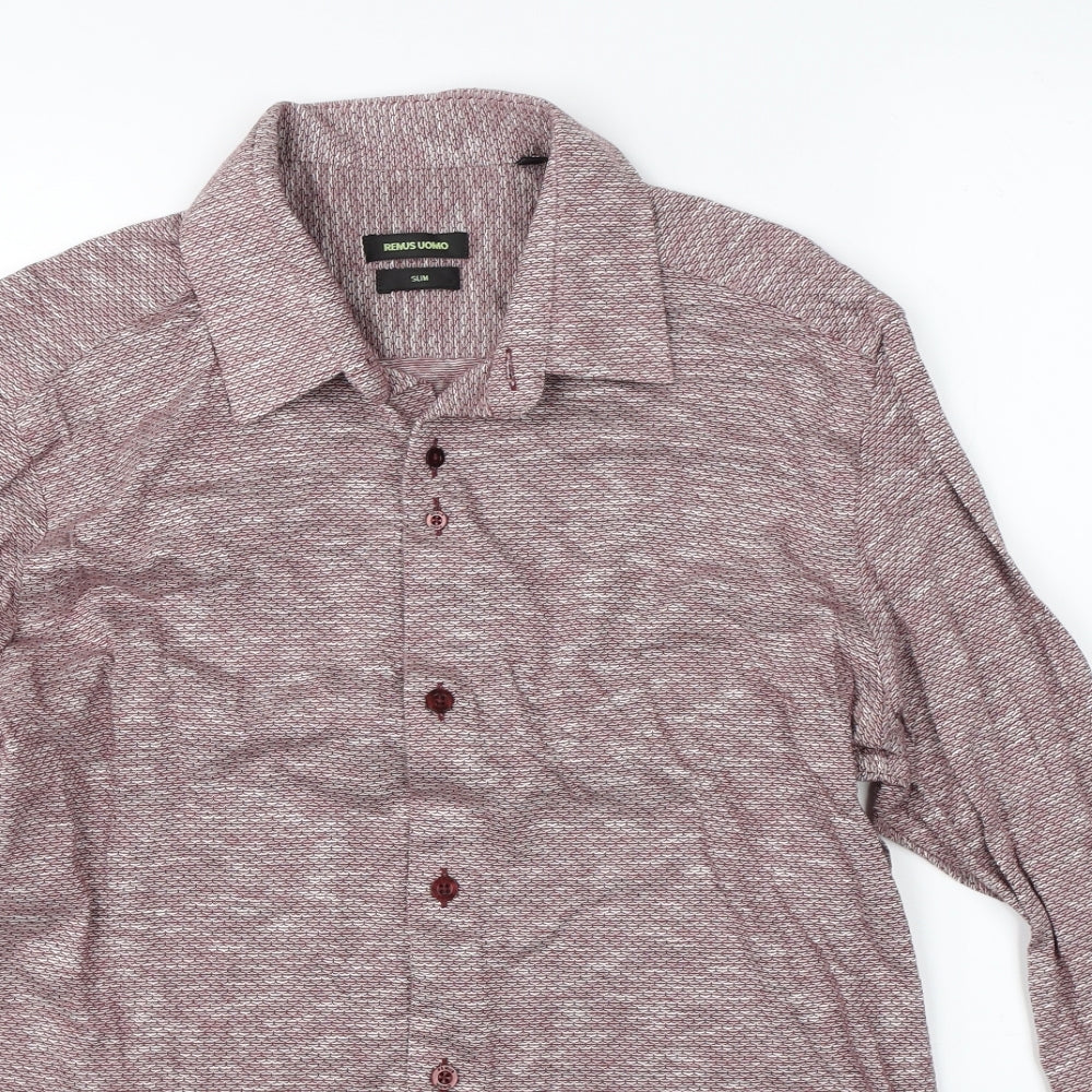 Remus Uomo Mens Red    Button-Up Size 15.5