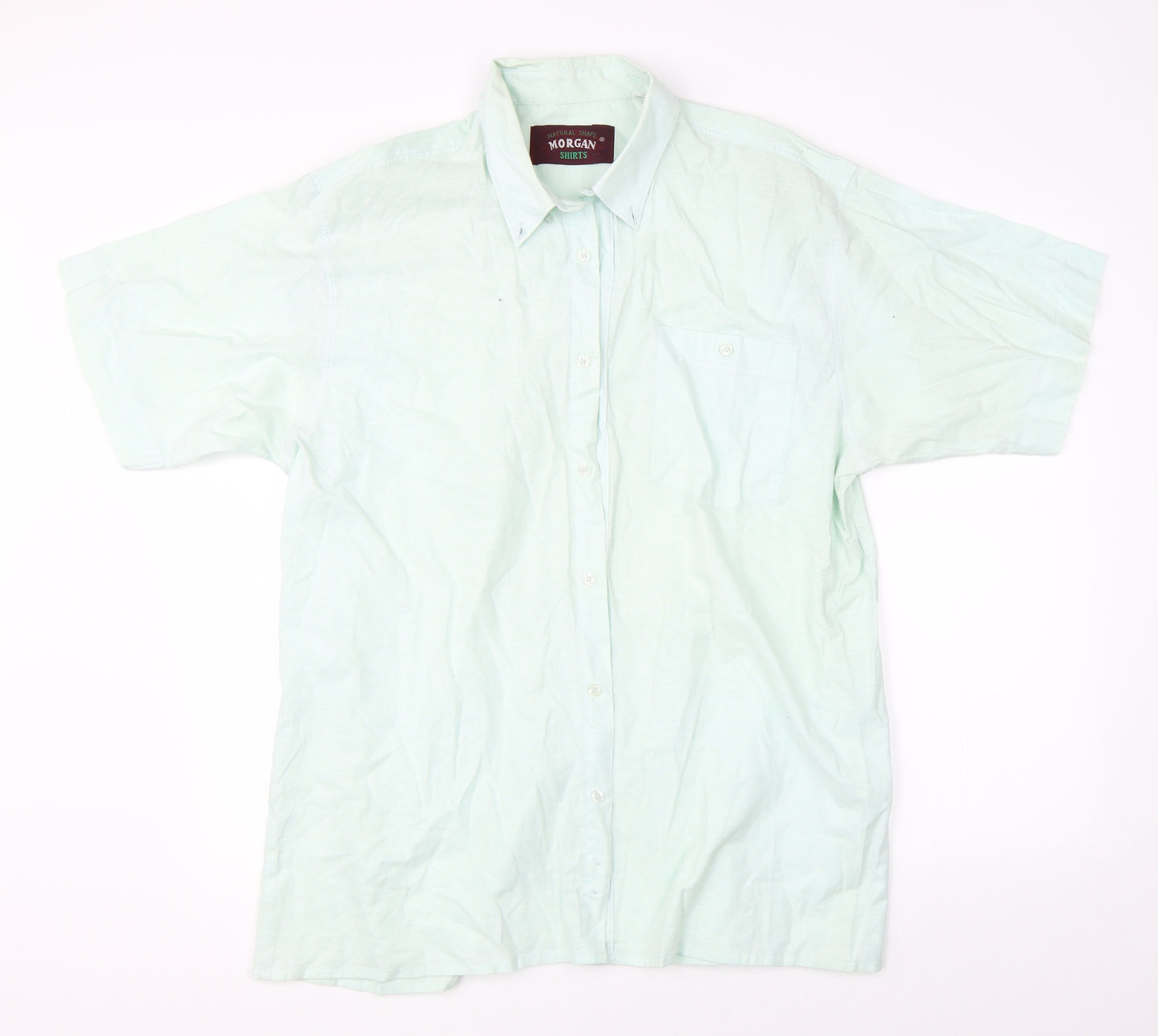 Morgan Mens Green    Button-Up Size 46