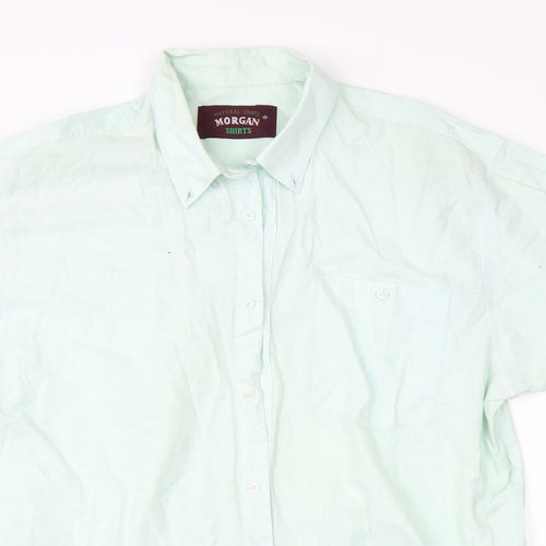 Morgan Mens Green    Button-Up Size 46