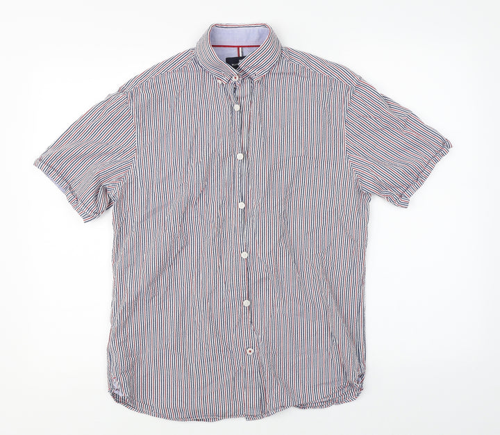 Marks & Spencer Mens Multicoloured Striped   Button-Up Size S