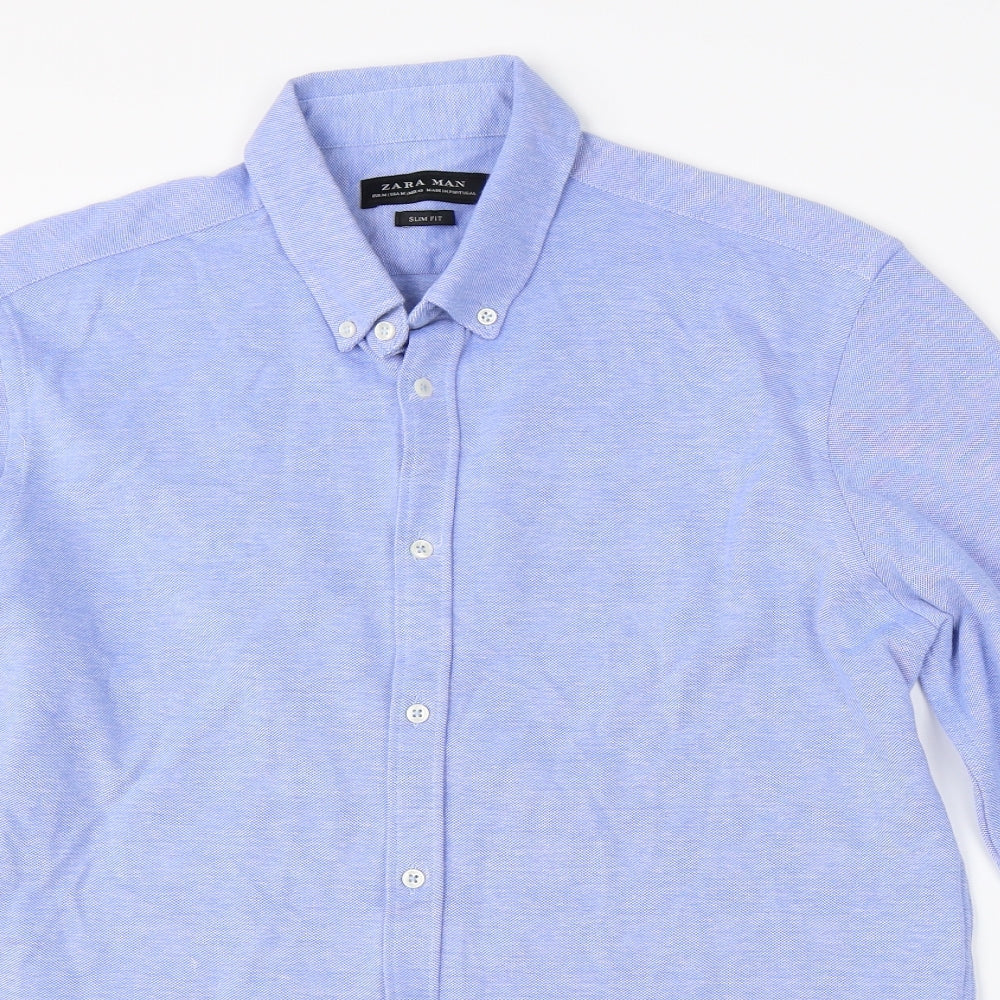 Zara Mens Blue    Button-Up Size M