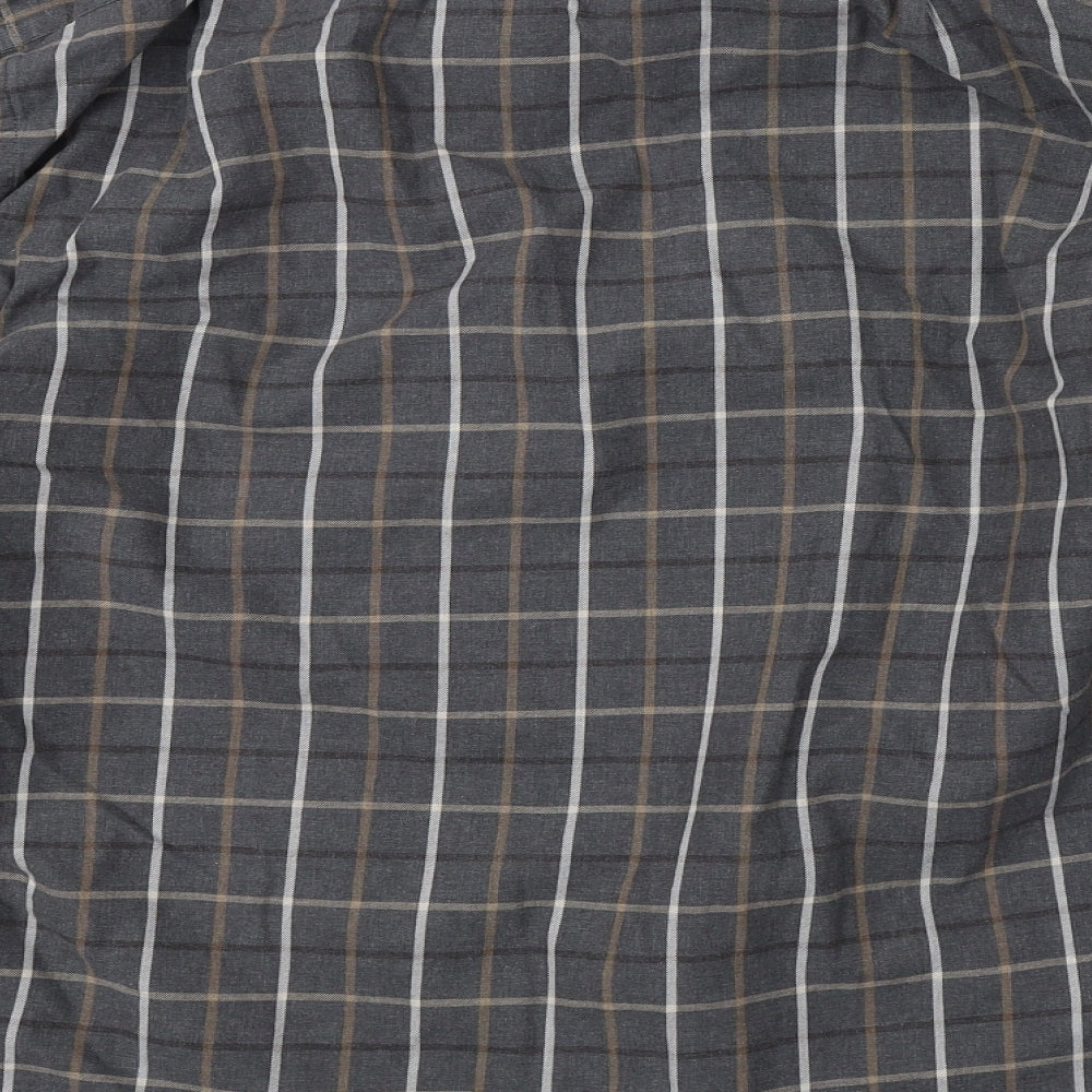 Marks & Spencer Mens Grey Check   Button-Up Size 41