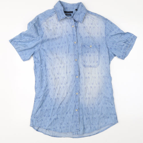J Heart & Bros Mens Blue    Button-Up Size L