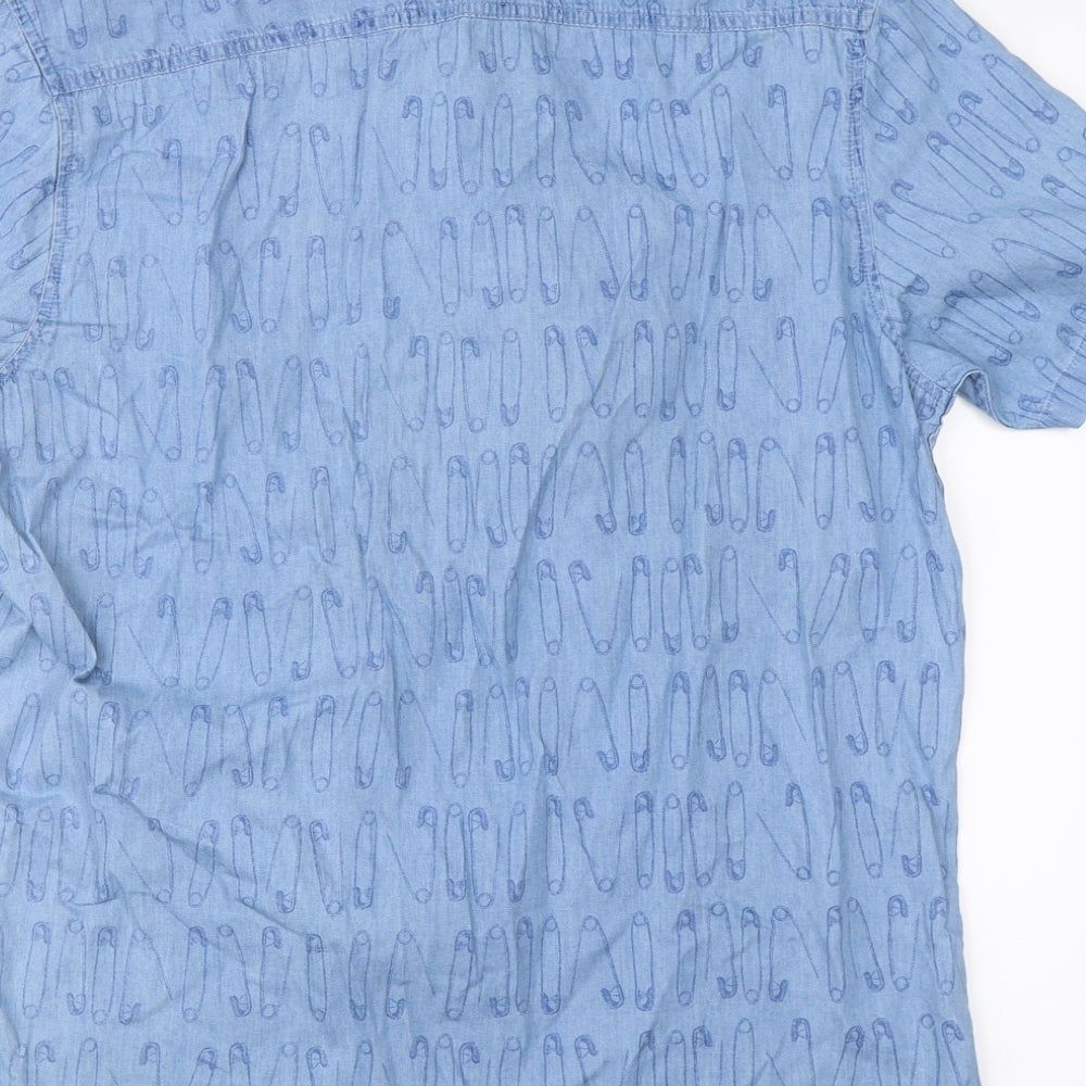 J Heart & Bros Mens Blue    Button-Up Size L