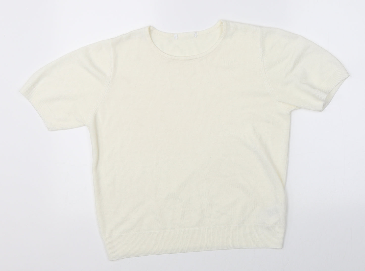 Marks & Spencer Womens Beige   Basic T-Shirt Size 14