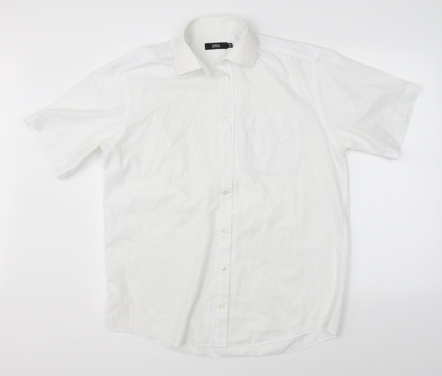 Marks & Spencer Mens White    Button-Up Size 40