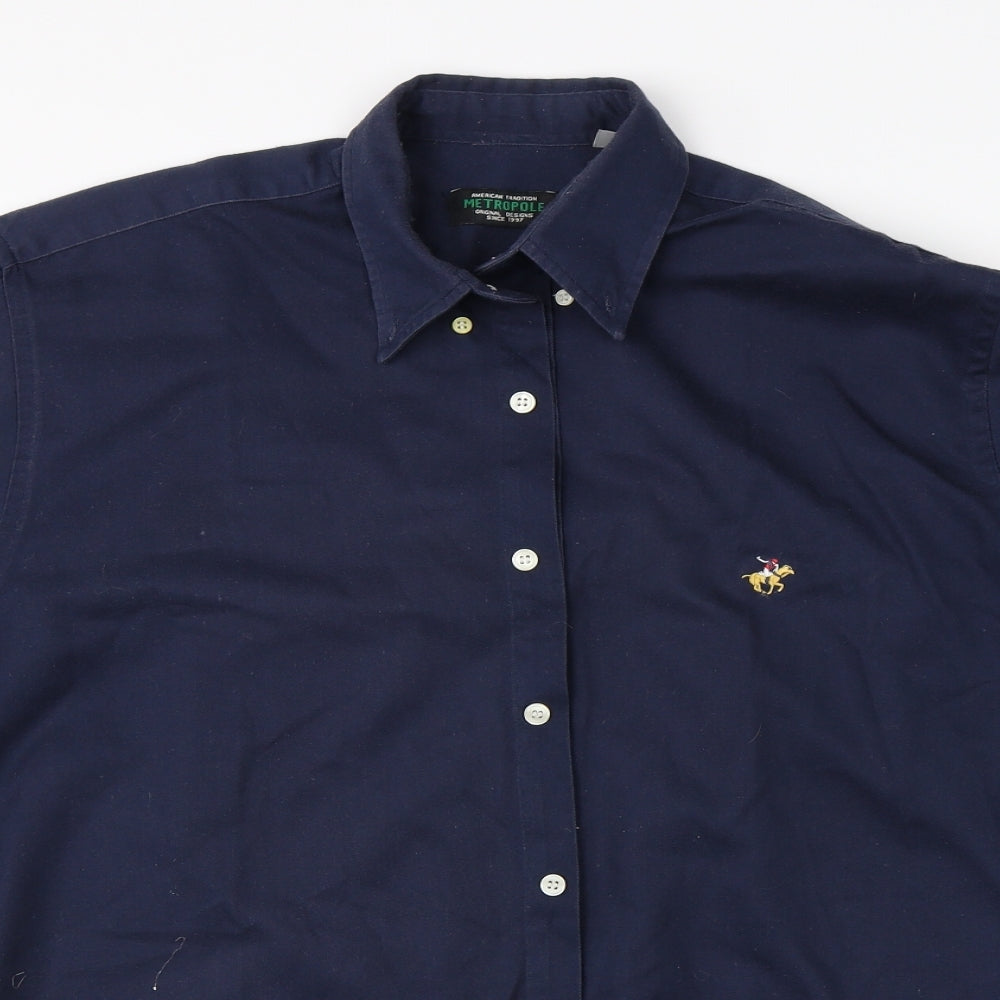 Metropol Mens Blue    Button-Up Size M