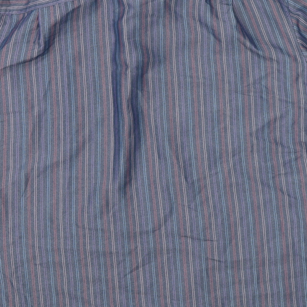 Marks & Spencer Mens Blue Striped   Button-Up Size L