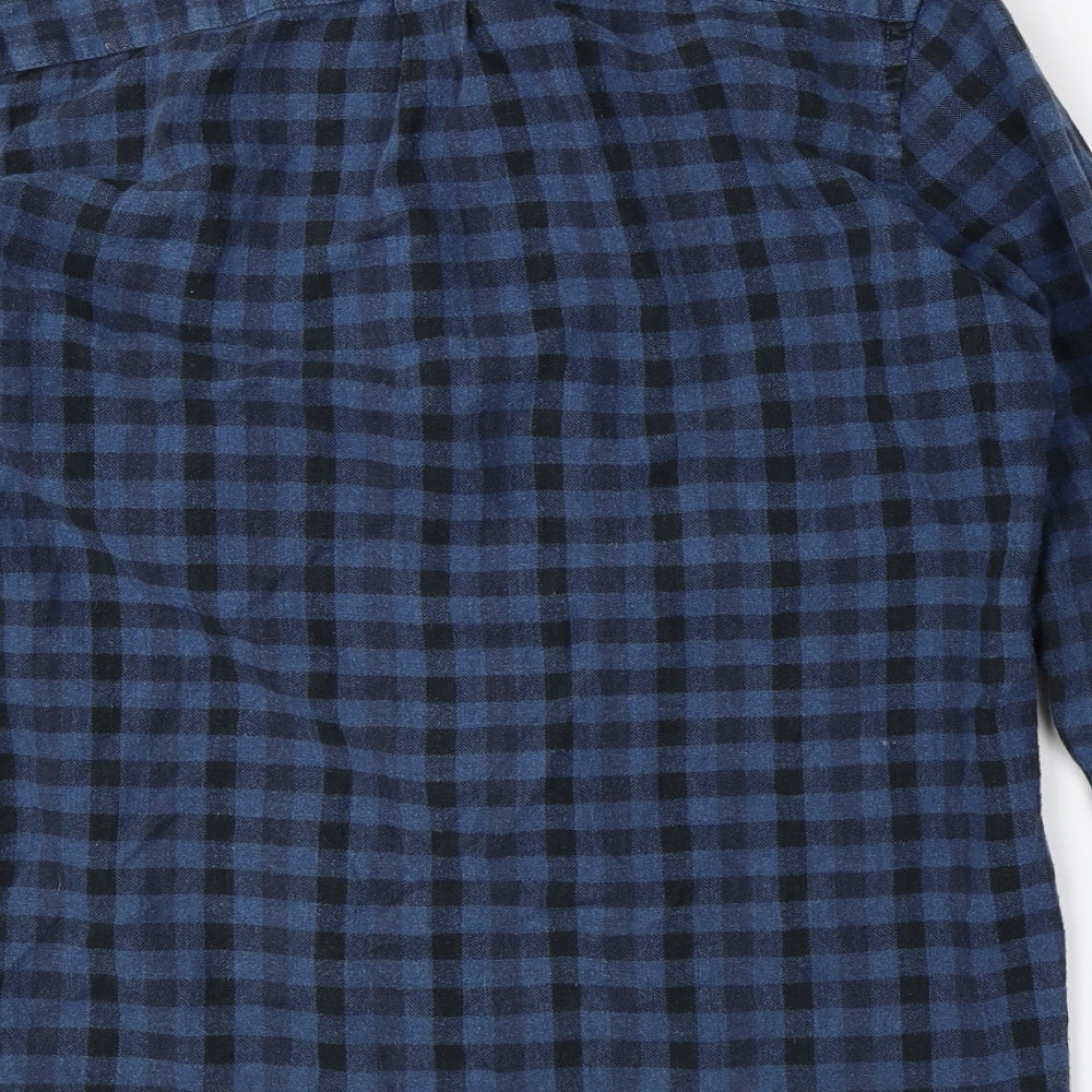 Gap Mens Blue Plaid   Button-Up Size S