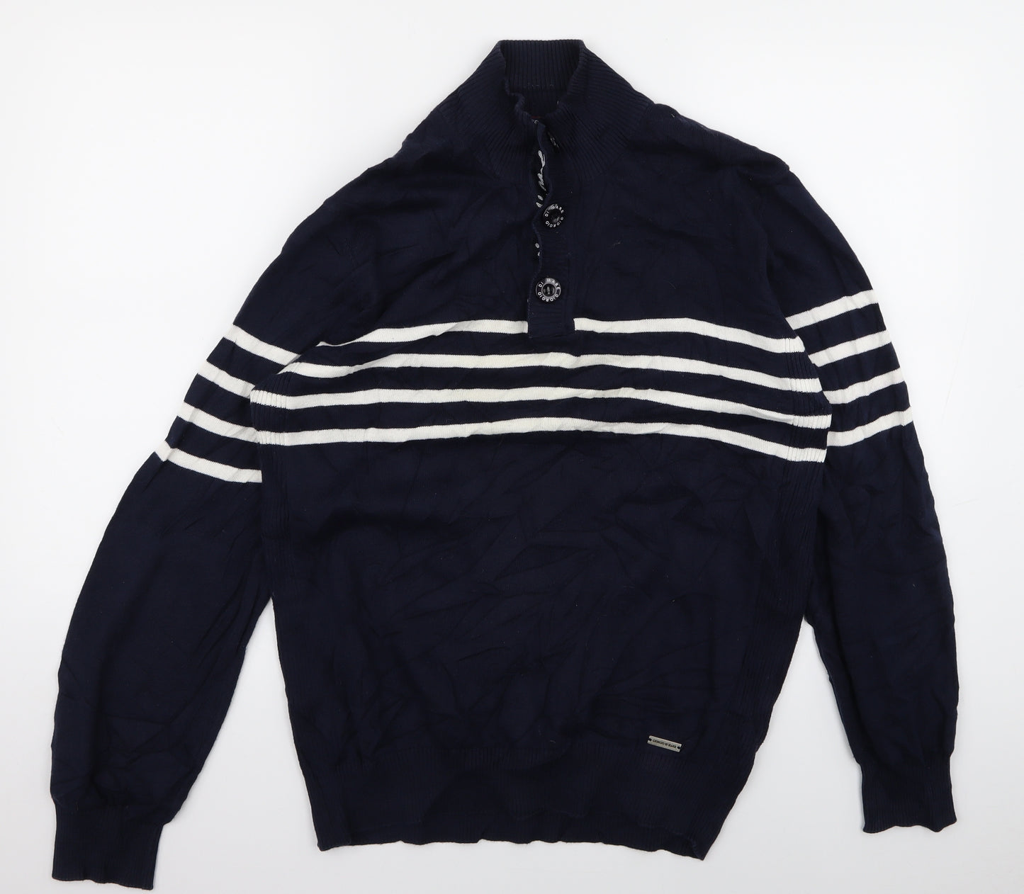 giorgio de mare Mens Blue Striped  Pullover Jumper Size XL
