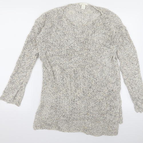 H&M Womens White  Rayon Pullover Jumper Size XL
