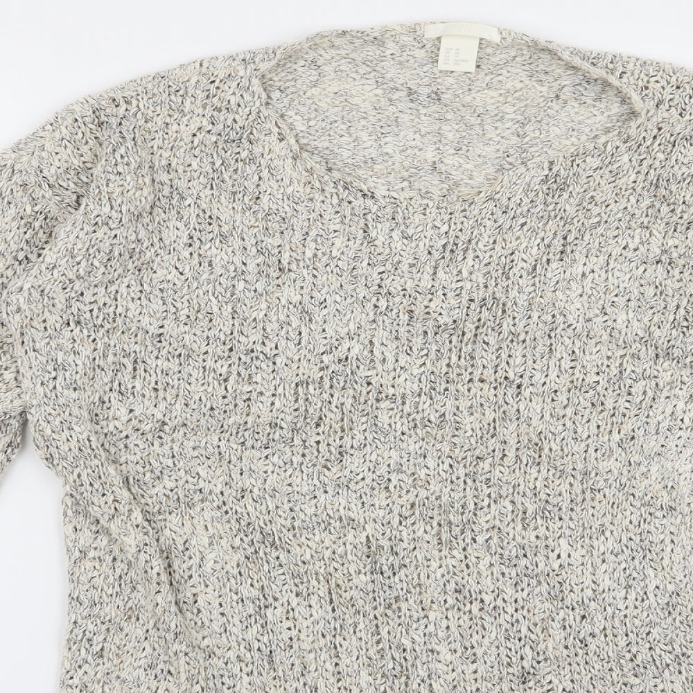 H&M Womens White  Rayon Pullover Jumper Size XL