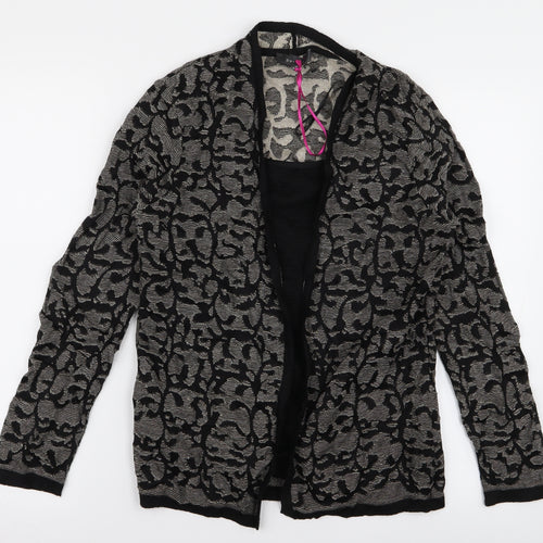 preuna Womens Black Floral  Cardigan Jumper Size 12