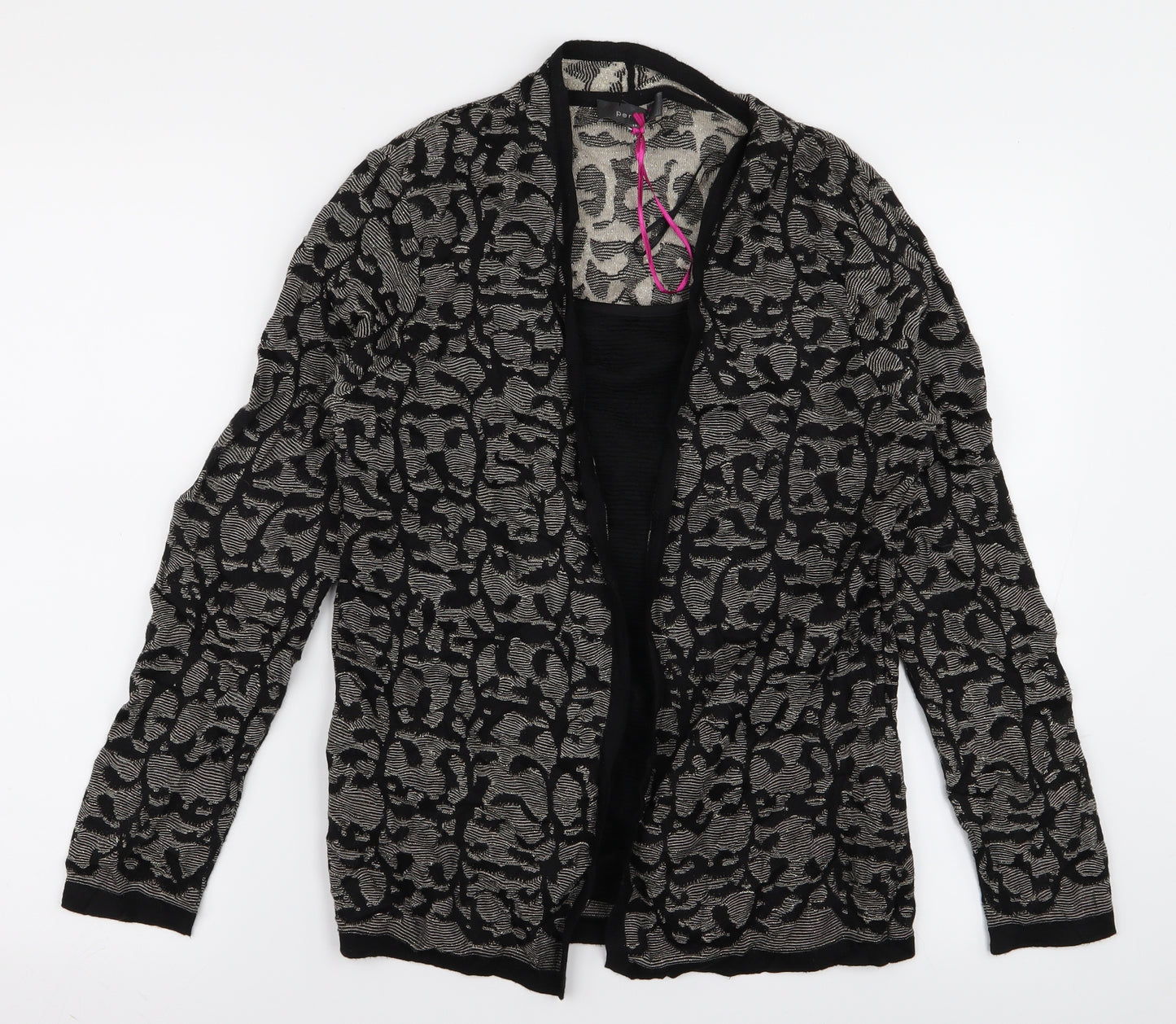 preuna Womens Black Floral  Cardigan Jumper Size 12