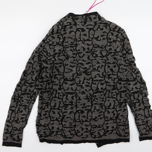 preuna Womens Black Floral  Cardigan Jumper Size 12