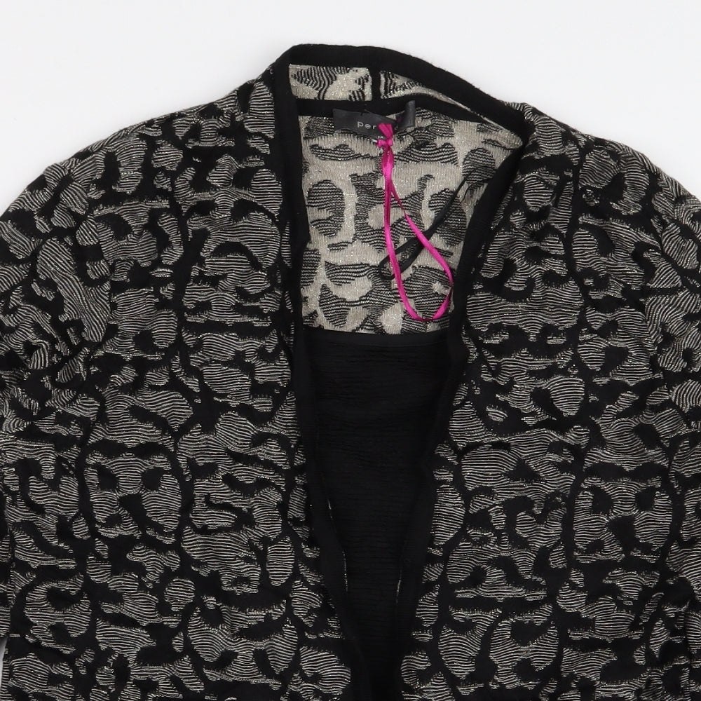 preuna Womens Black Floral  Cardigan Jumper Size 12