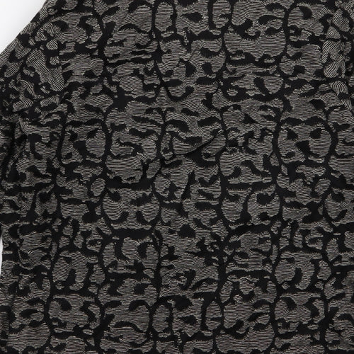 preuna Womens Black Floral  Cardigan Jumper Size 12