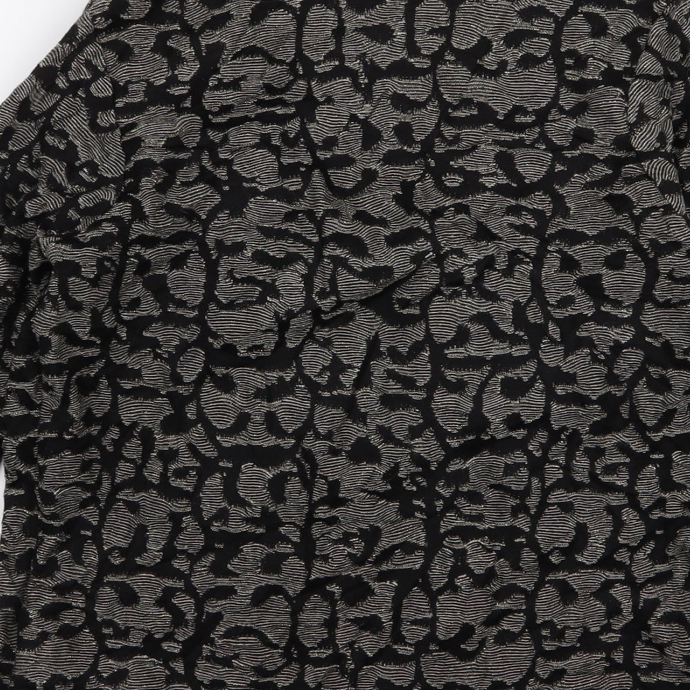 preuna Womens Black Floral  Cardigan Jumper Size 12