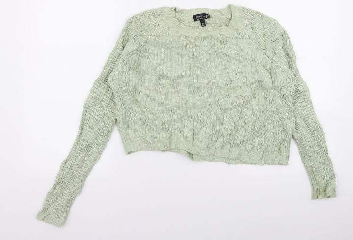 Topshop Womens Green Pullover Jumper Size 10