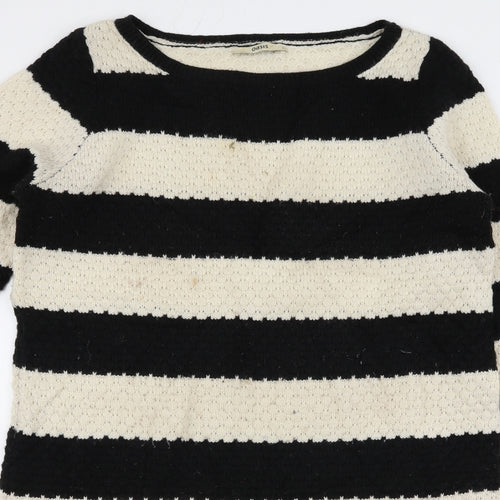 Oasis Womens White Striped  Jumper Dress  Size L
