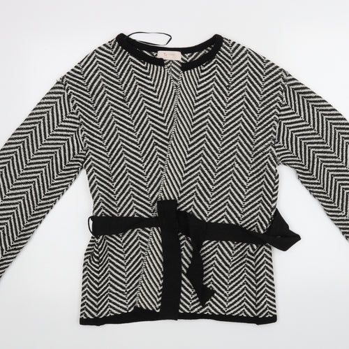 TU Womens Black Geometric  Wrap Blouse Size 10
