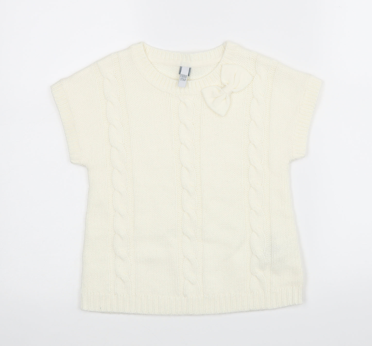Freestyle Womens White   Pullover Jumper Size 8