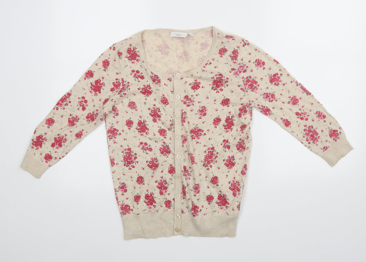 New Look Womens Beige Floral  Basic Blouse Size 14