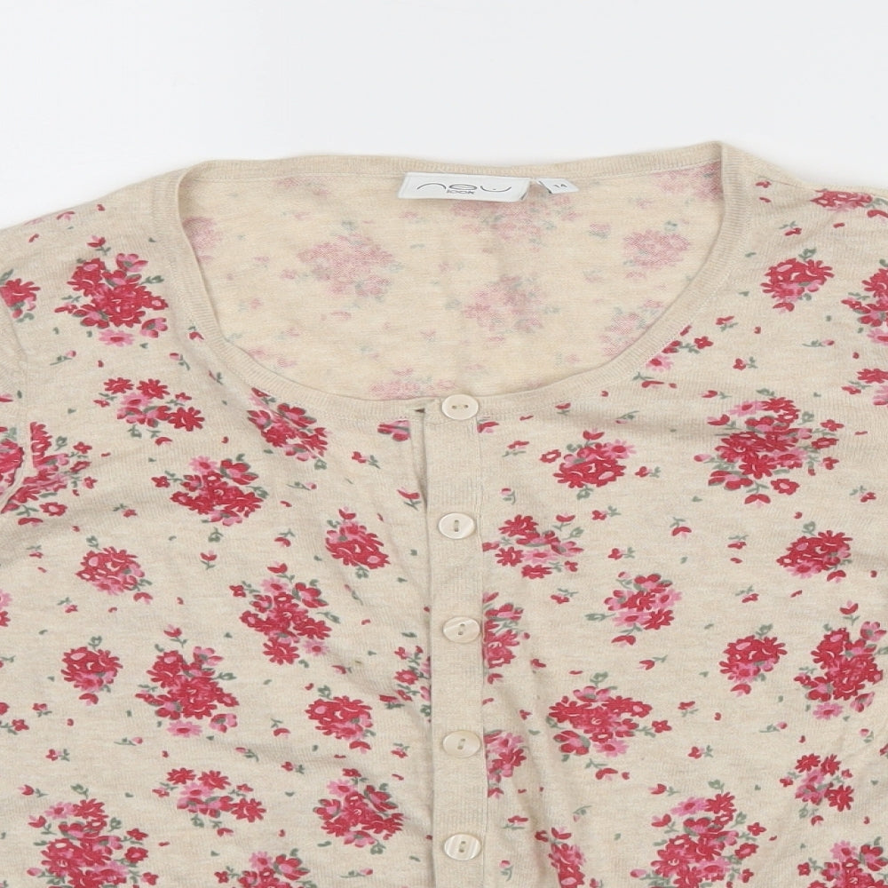 New Look Womens Beige Floral  Basic Blouse Size 14