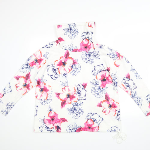 Love Leisure Womens White Floral  Pullover Jumper Size 14