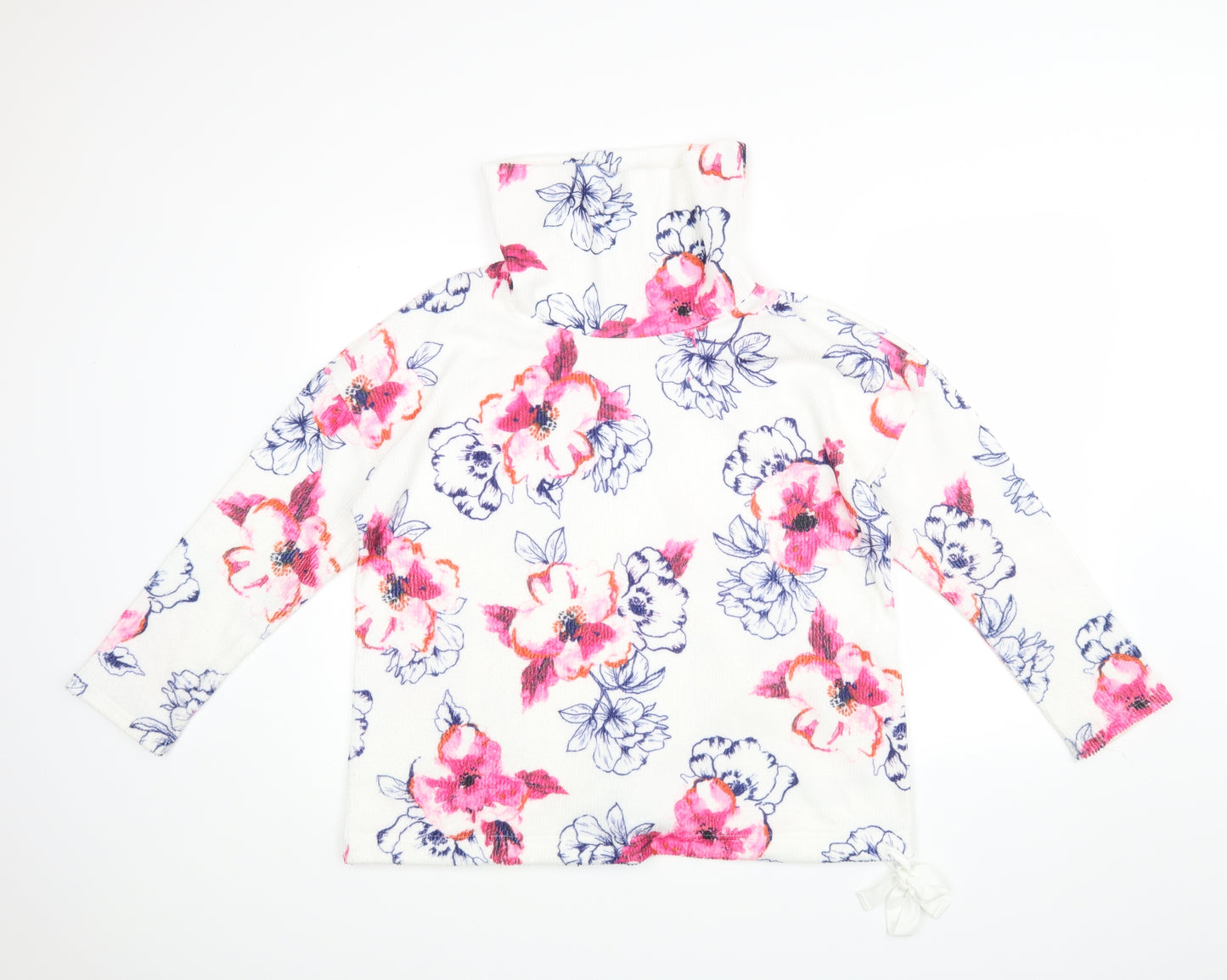 Love Leisure Womens White Floral  Pullover Jumper Size 14