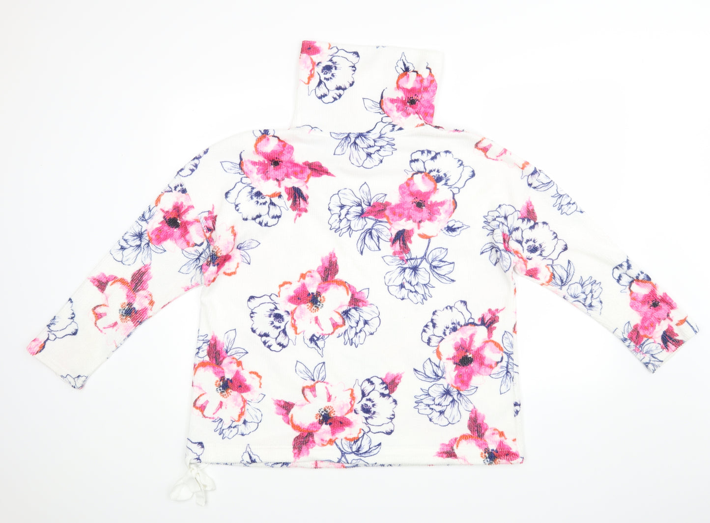 Love Leisure Womens White Floral  Pullover Jumper Size 14