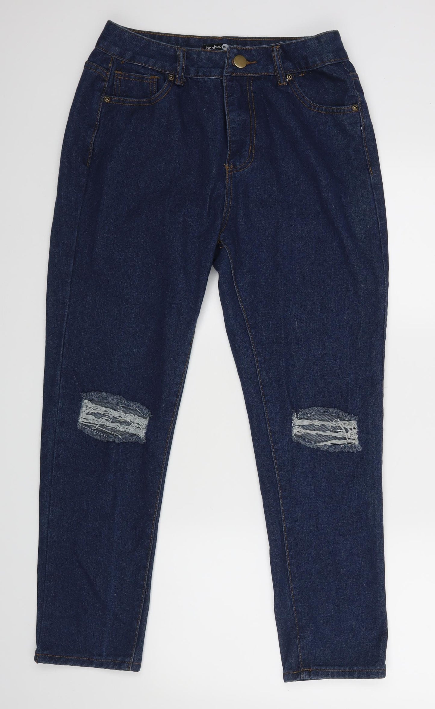 Boohoo Womens Blue   Straight Jeans Size 12 L26 in