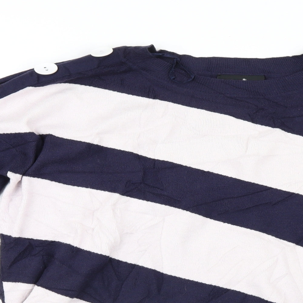 Wallis Womens Blue Striped  Pullover Jumper Size 12