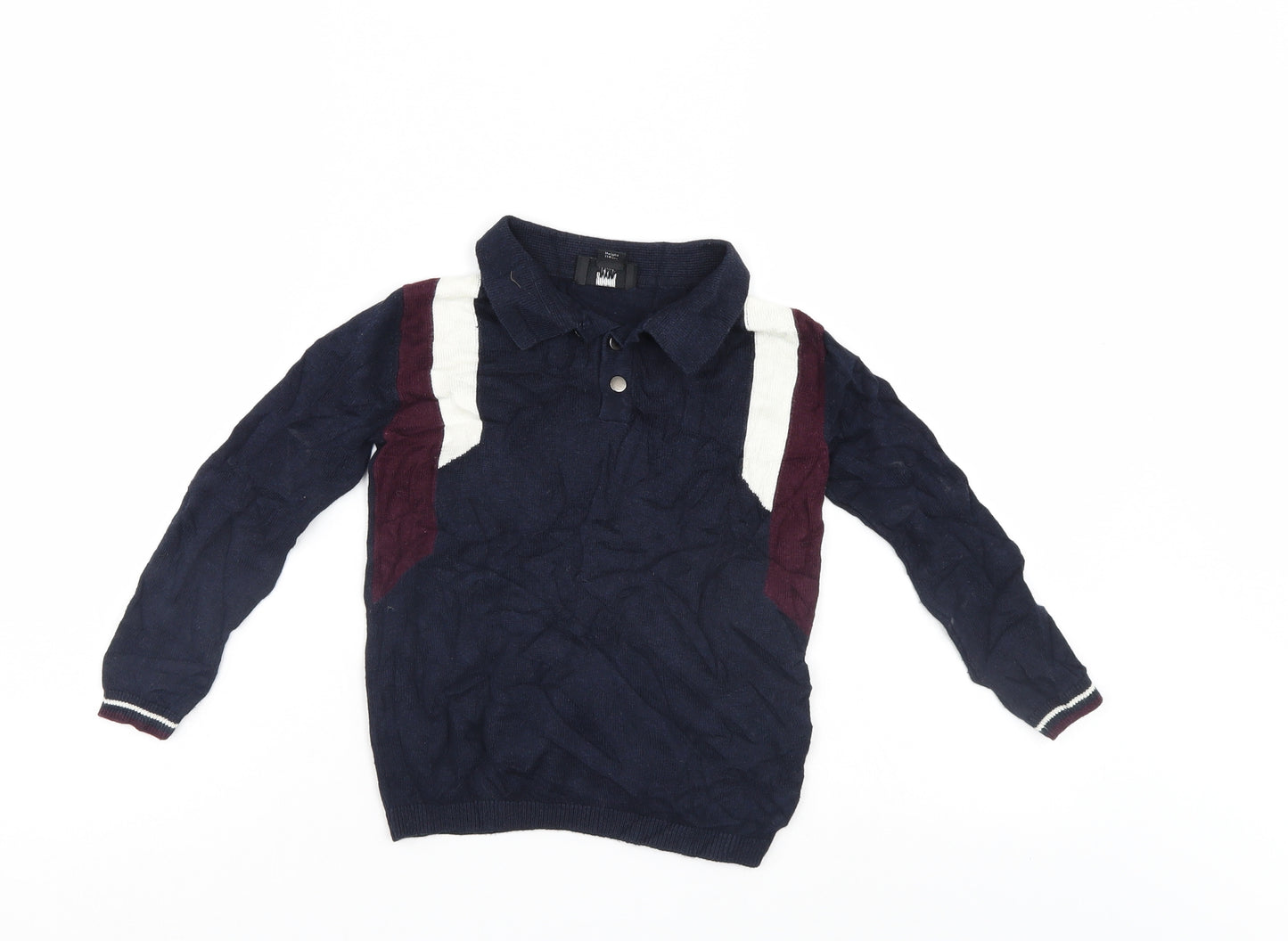 River Island Boys Blue   Henley Jumper Size 5-6 Years