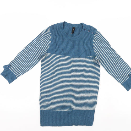 Top Shop Womens Blue Striped  Pullover Jumper Size 8