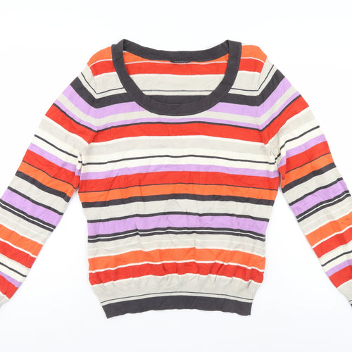 Planet Womens Multicoloured Striped  Pullover Jumper Size L