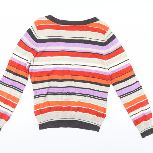 Planet Womens Multicoloured Striped  Pullover Jumper Size L