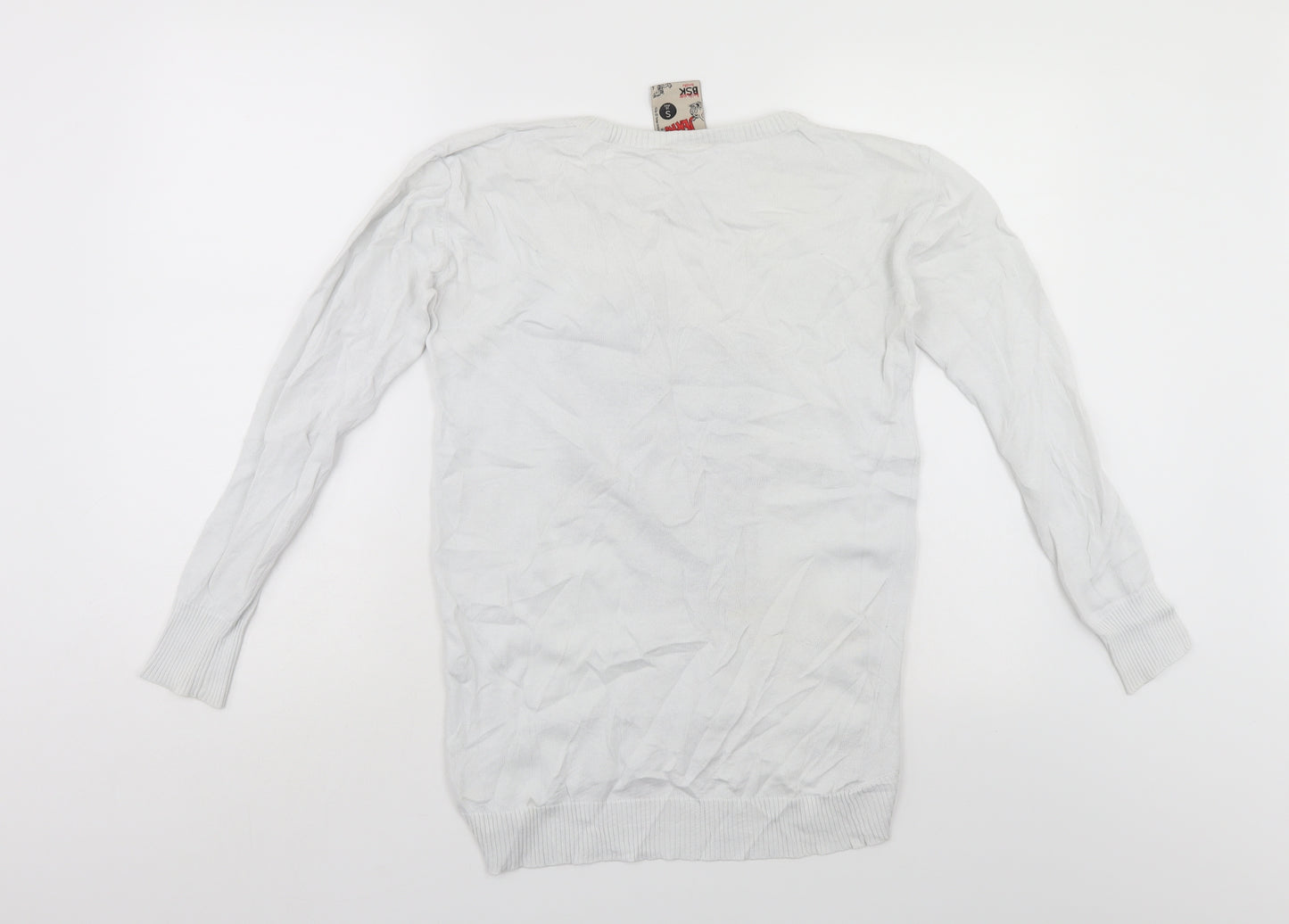 Tom & Jerry Womens White   Henley Jumper Size S  - Tom & Jerry