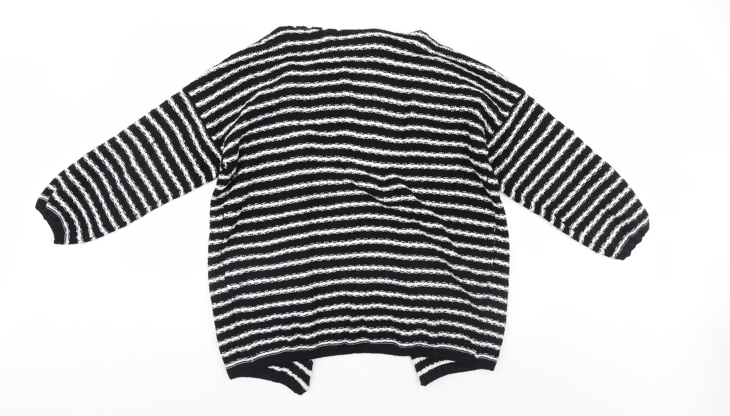 Sweewe Womens Black Striped  Shrug Jumper Size S
