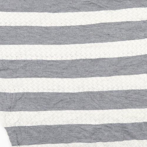 FOREVER 21 Womens Grey Striped  Pullover Jumper Size M  - Bat Wing