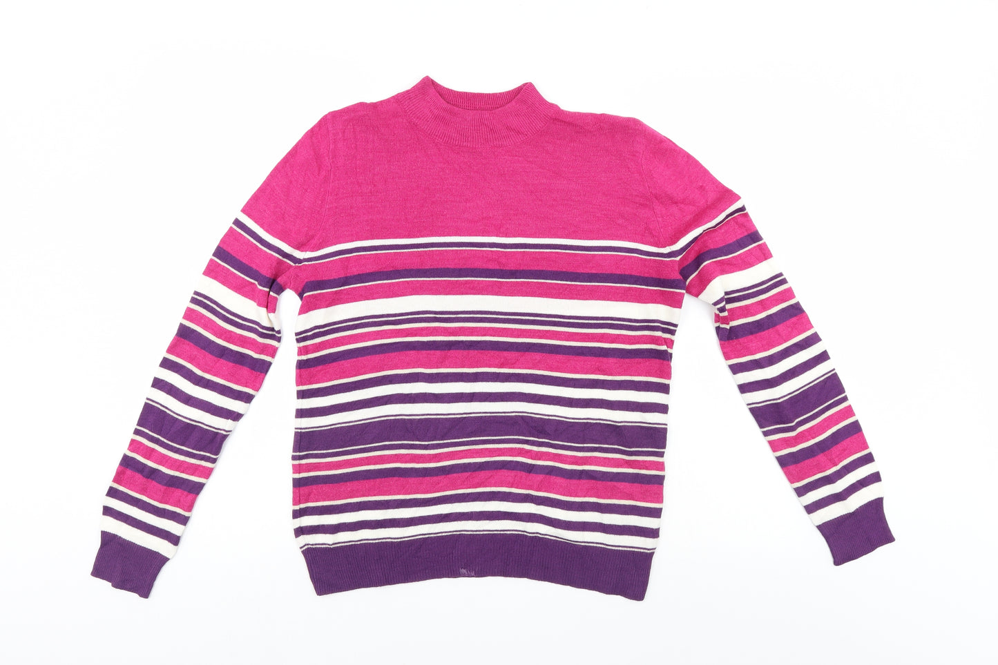 Classic Womens Multicoloured Striped  Pullover Jumper Size 8