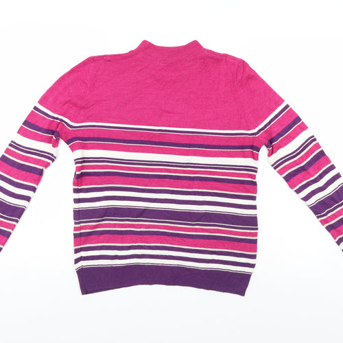 Classic Womens Multicoloured Striped  Pullover Jumper Size 8