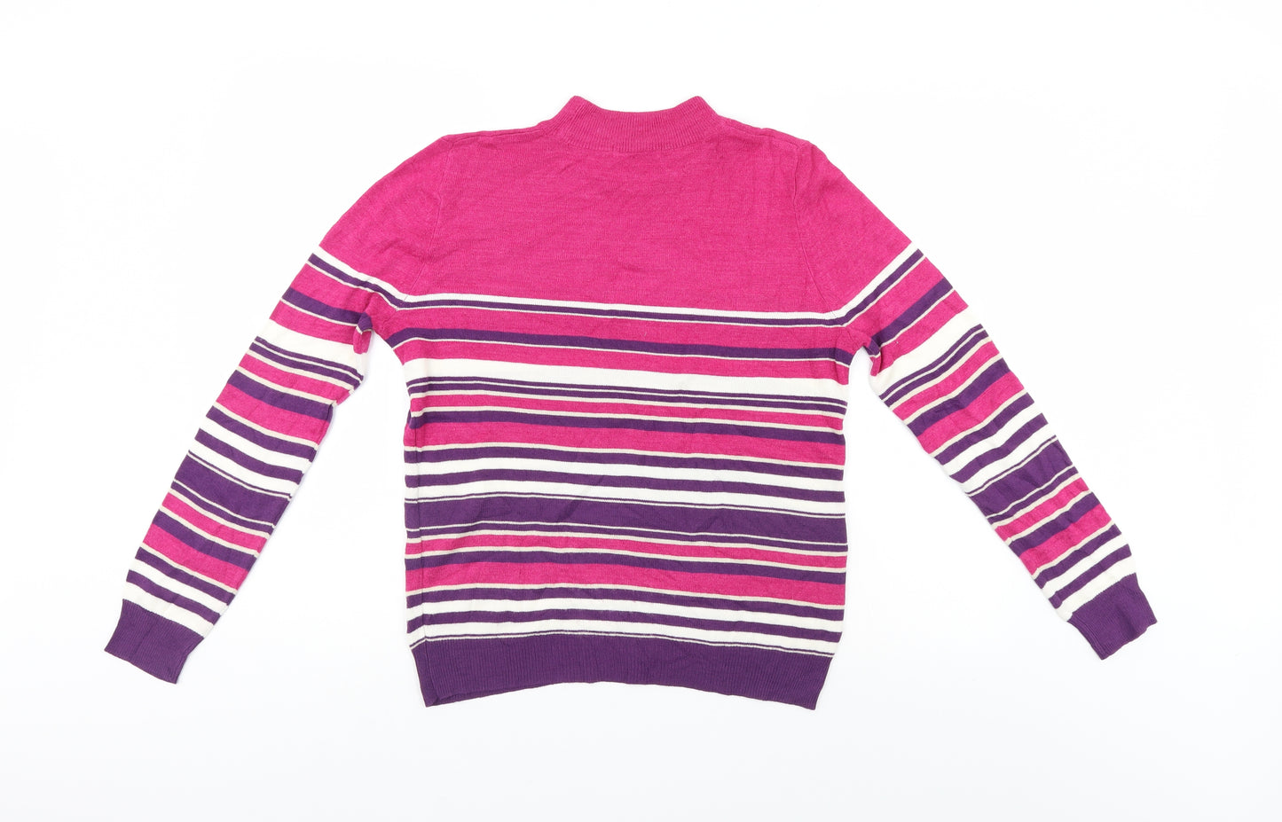 Classic Womens Multicoloured Striped  Pullover Jumper Size 8