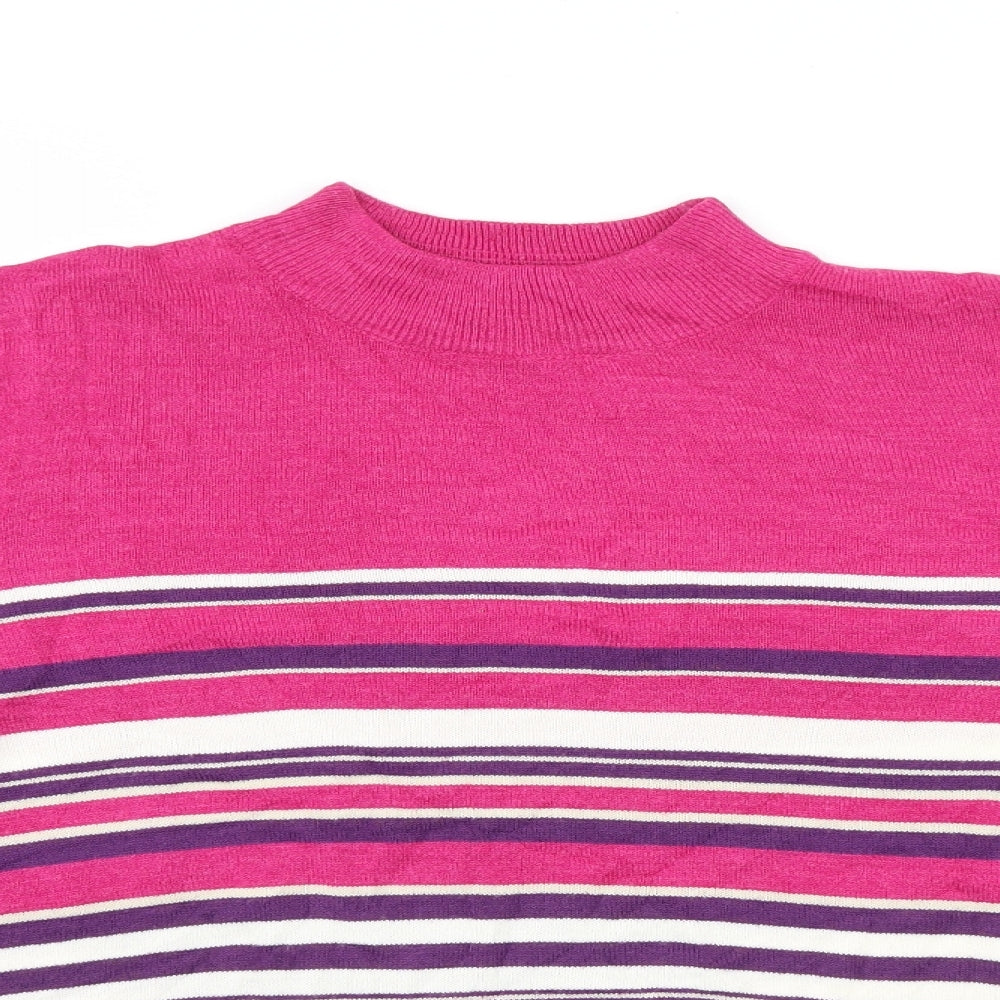 Classic Womens Multicoloured Striped  Pullover Jumper Size 8