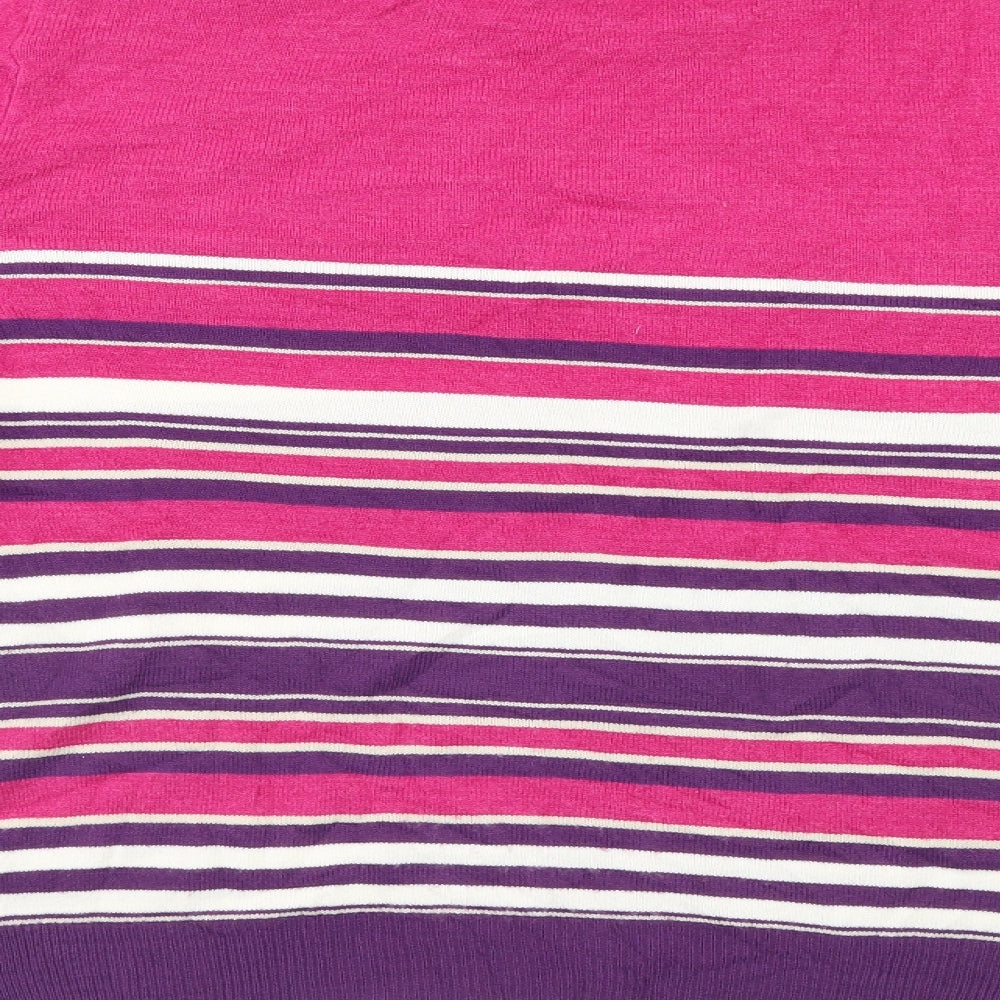 Classic Womens Multicoloured Striped  Pullover Jumper Size 8