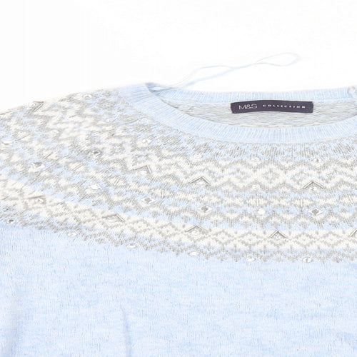 M&S Womens Blue   Pullover Jumper Size M
