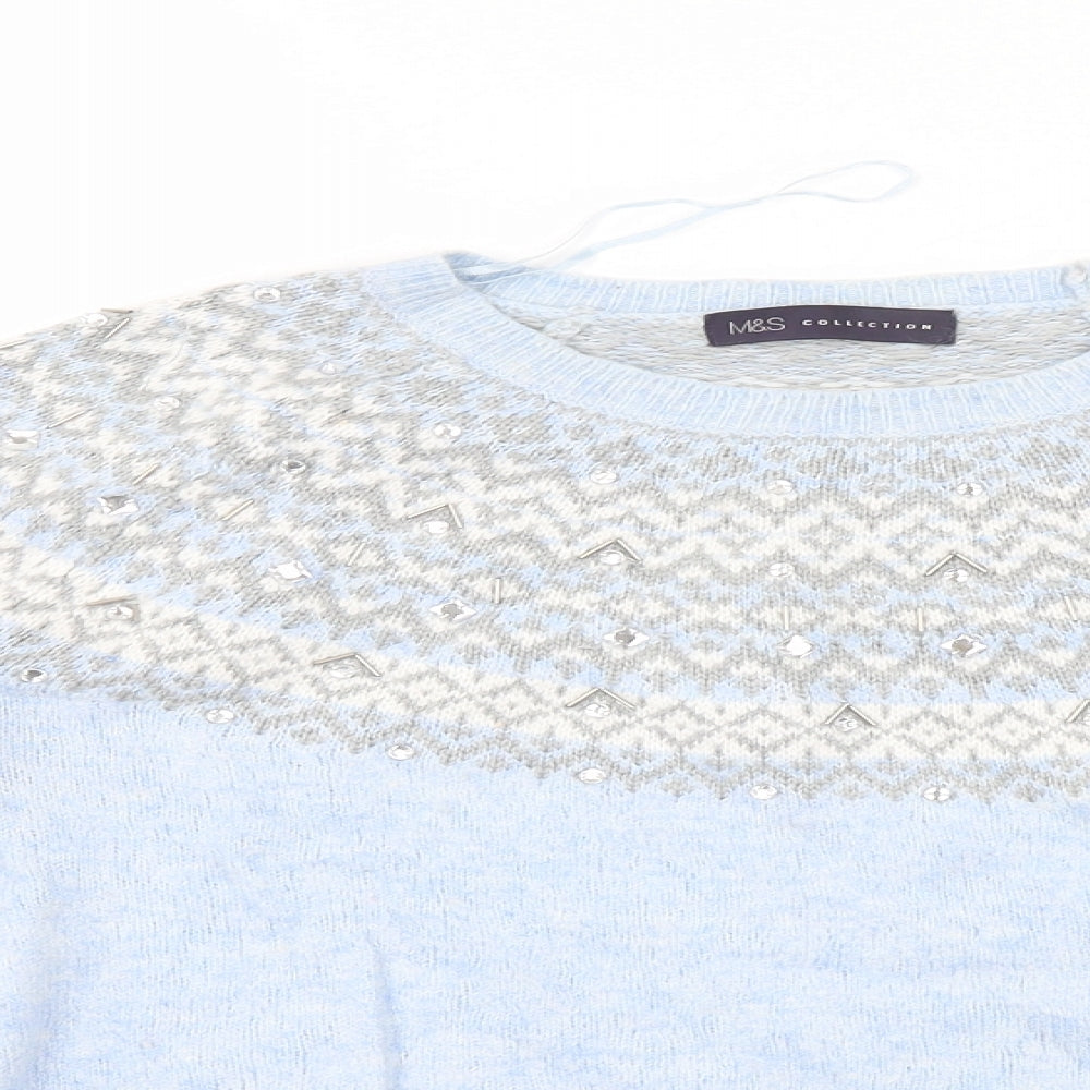 M&S Womens Blue   Pullover Jumper Size M