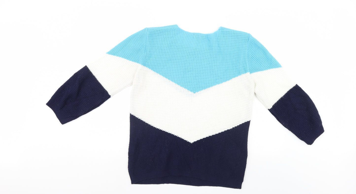 Lyza Womens Multicoloured Striped  Pullover Jumper Size M