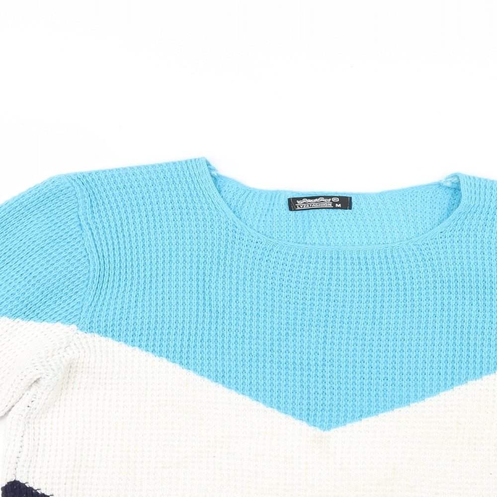 Lyza Womens Multicoloured Striped  Pullover Jumper Size M