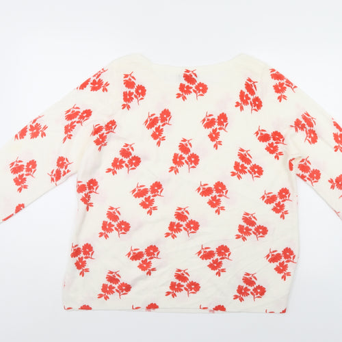 Papaya Womens White Floral  Pullover Jumper Size 20